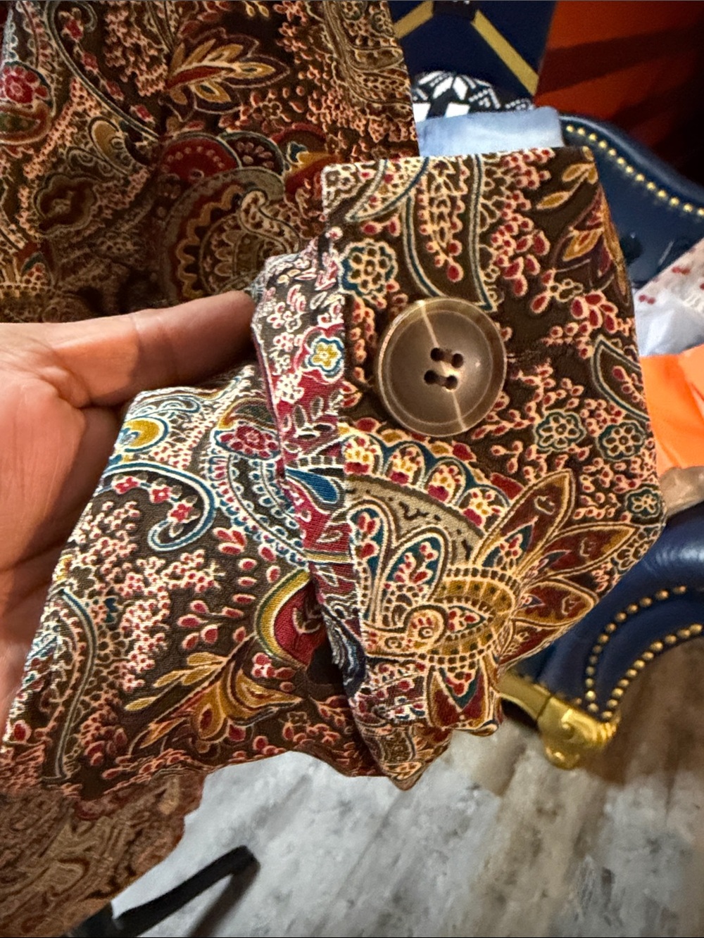 Chapter One Vintage Style Paisley Women's Blazer - Red Multicolor - Picture 10 of 13